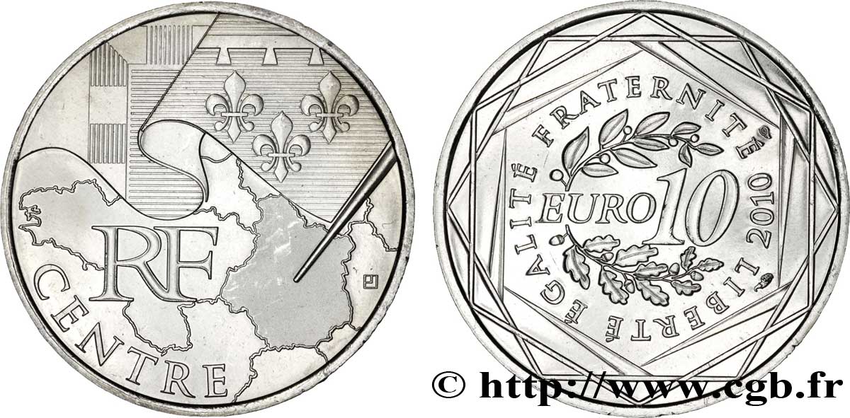 FRANCE 10 Euro des RÉGIONS - CENTRE 2010 MS63