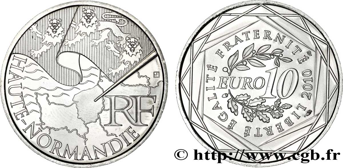 FRANCIA 10 Euro des RÉGIONS - HAUTE-NORMANDIE 2010 SC63