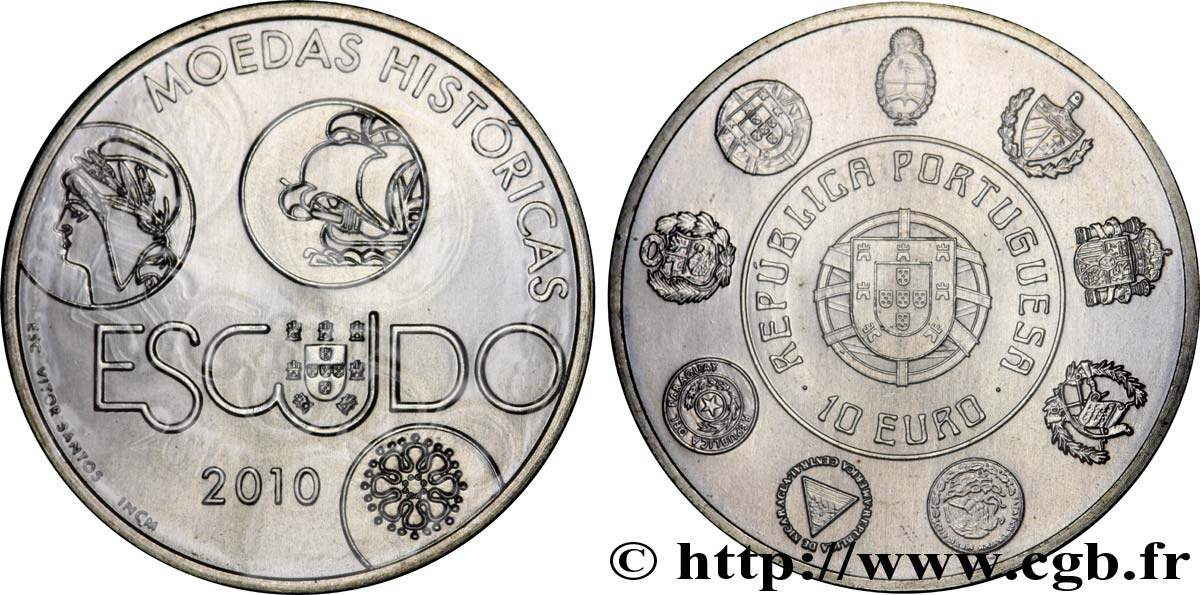 PORTUGAL 10 Euro O’ESCUDO - SÉRIE IBÉRO-AMÉRICAINE VIII 2010 SC