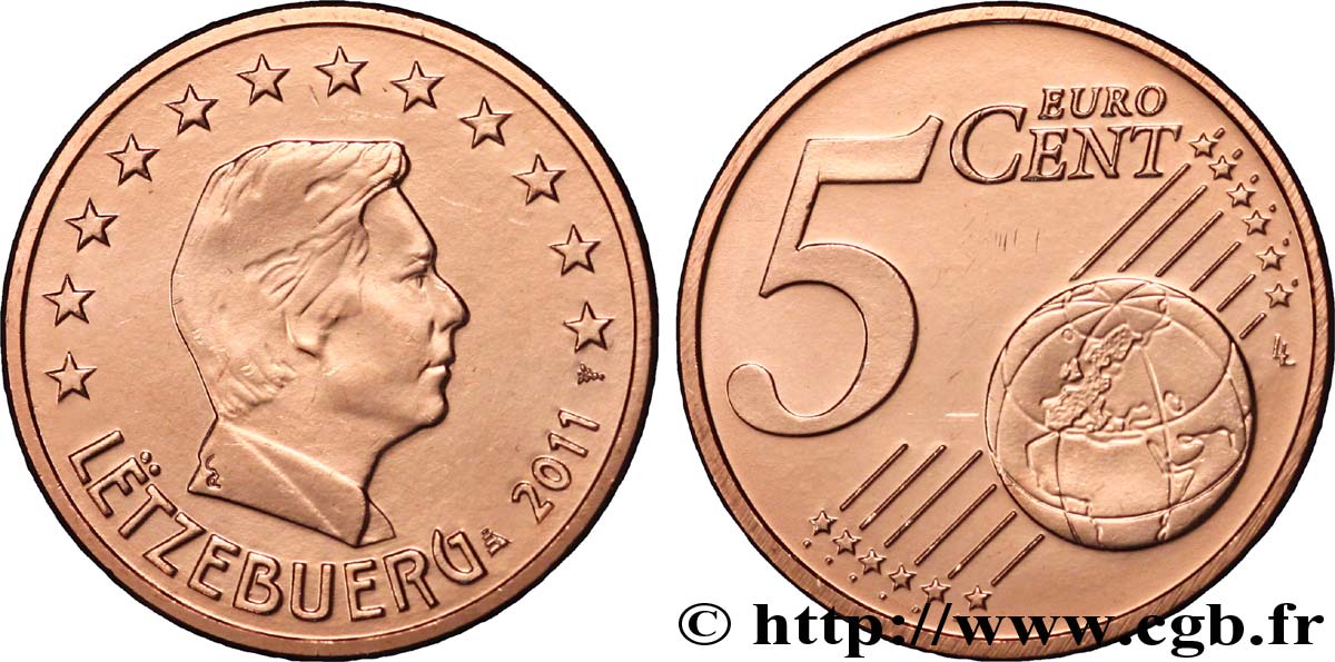 LUSSEMBURGO 5 Cent GRAND DUC HENRI 2011 MS63