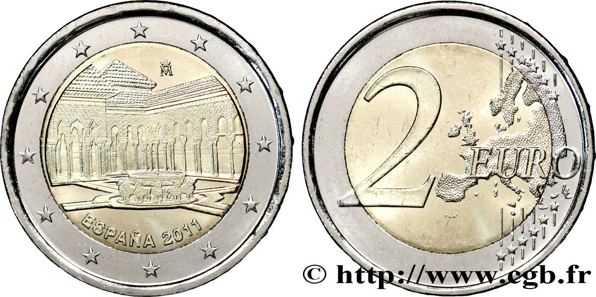 SPAIN 2 Euro ALHAMBRA DE GRENADE tranche A 2011 MS63