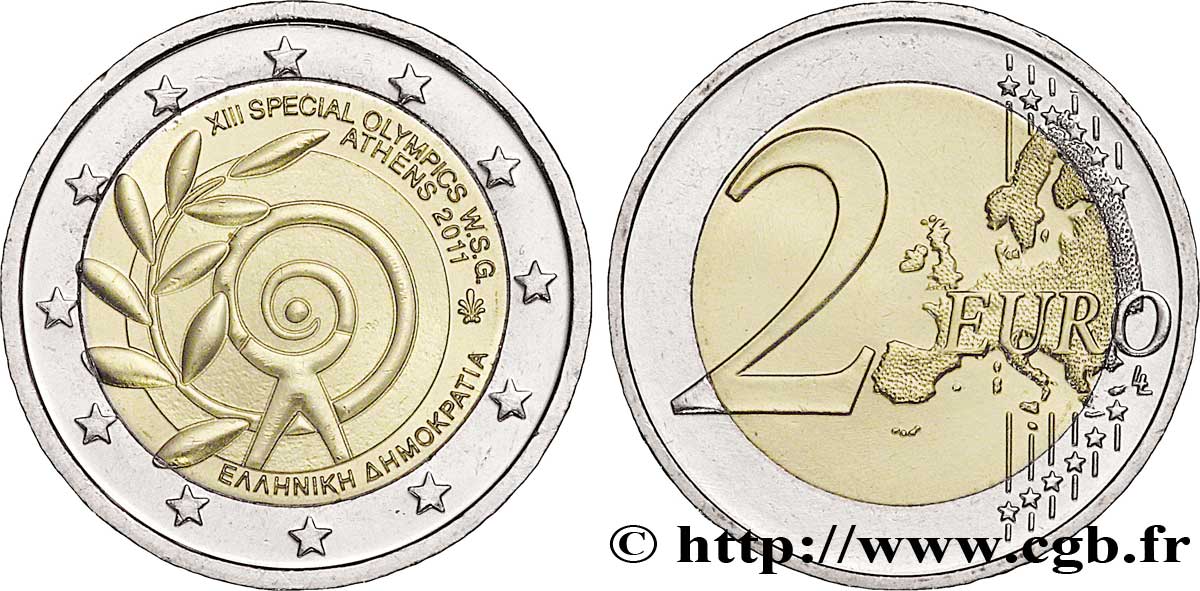 GRIECHENLAND 2 Euro XIIIème JEUX OLYMPIQUES SPÉCIAUX D’ÉTÉ tranche A 2011