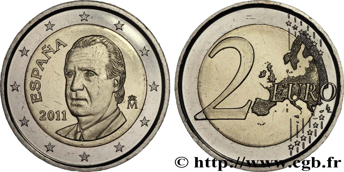 SPANIEN 2 Euro JUAN-CARLOS I tranche B 2011