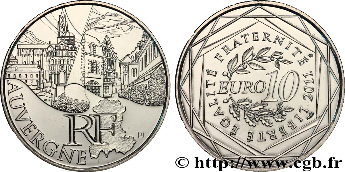 FRANCE 10 Euro des RÉGIONS - AUVERGNE 2011 MS