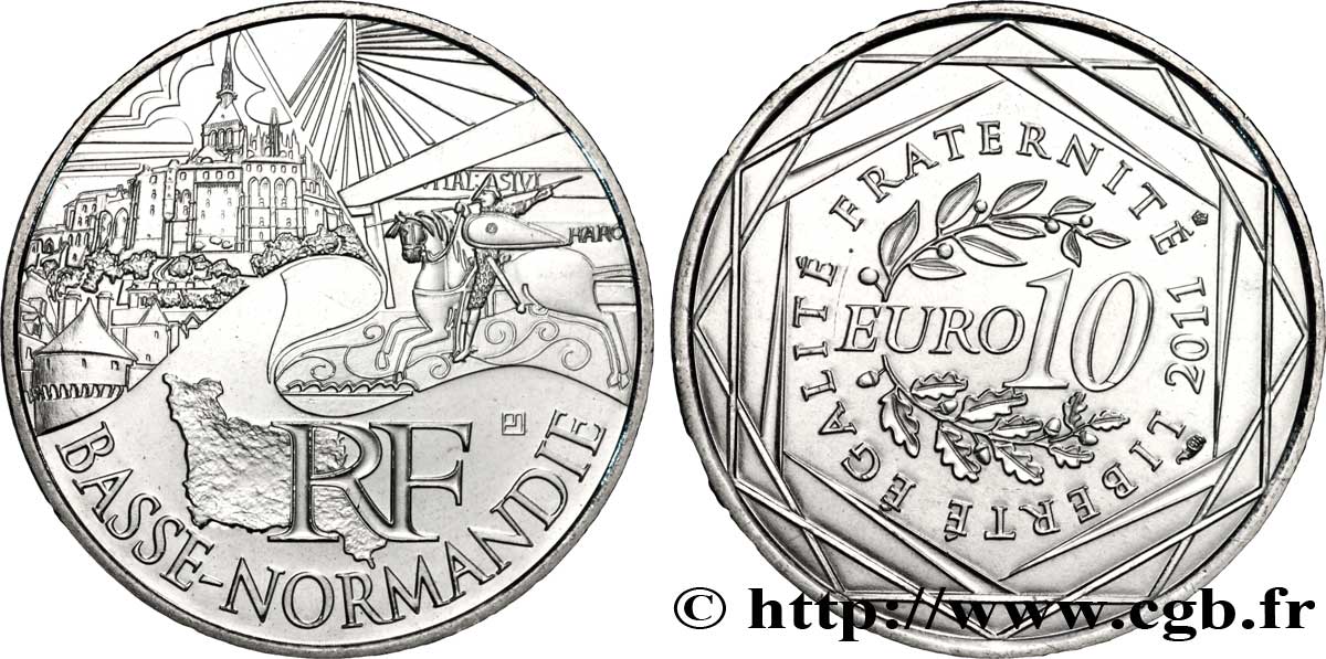 FRANCE 10 Euro des RÉGIONS - BASSE-NORMANDIE 2011 MS63