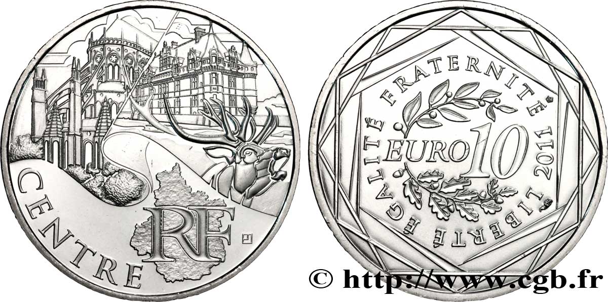 FRANKREICH 10 Euro des RÉGIONS - CENTRE 2011