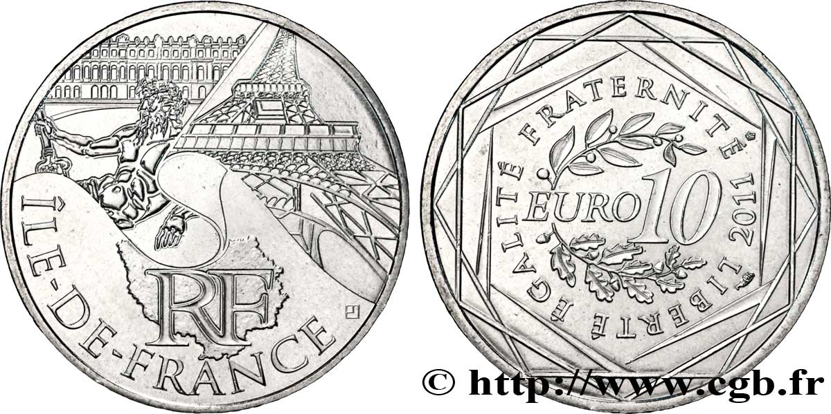 FRANCE 10 Euro des RÉGIONS - ÎLE-DE-FRANCE 2011 MS63
