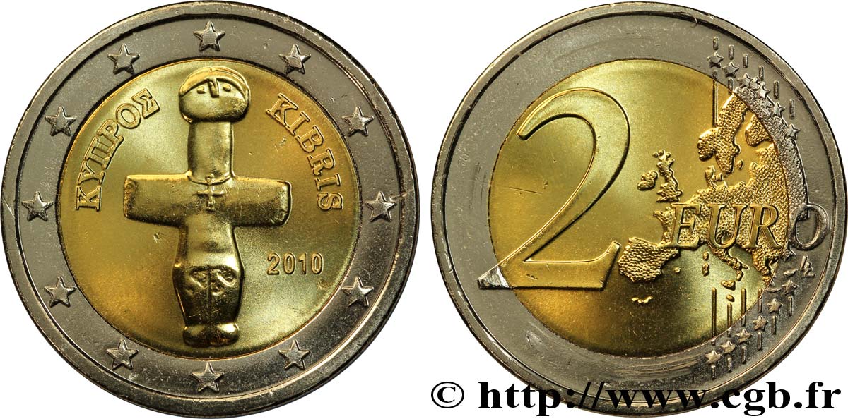 Piece 2 Euro Kympoe Kibris 2008 Prix