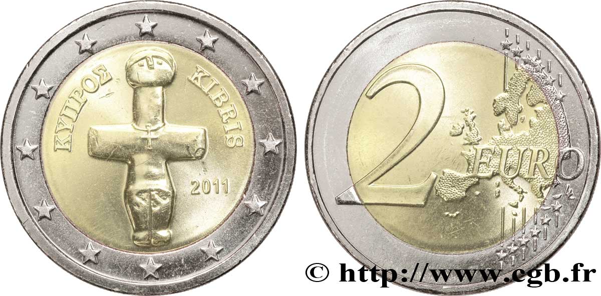 CYPRUS 2 Euro IDOLE DE POMOS tranche A   2011 MS63