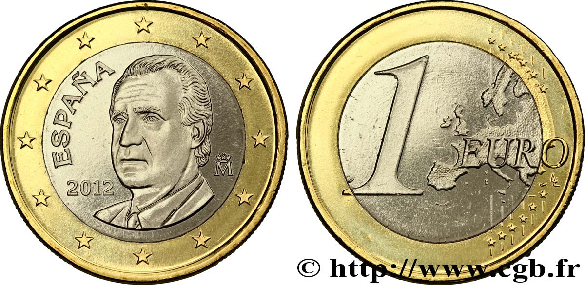 SPAGNA 1 Euro JUAN-CARLOS I 2012 MS63