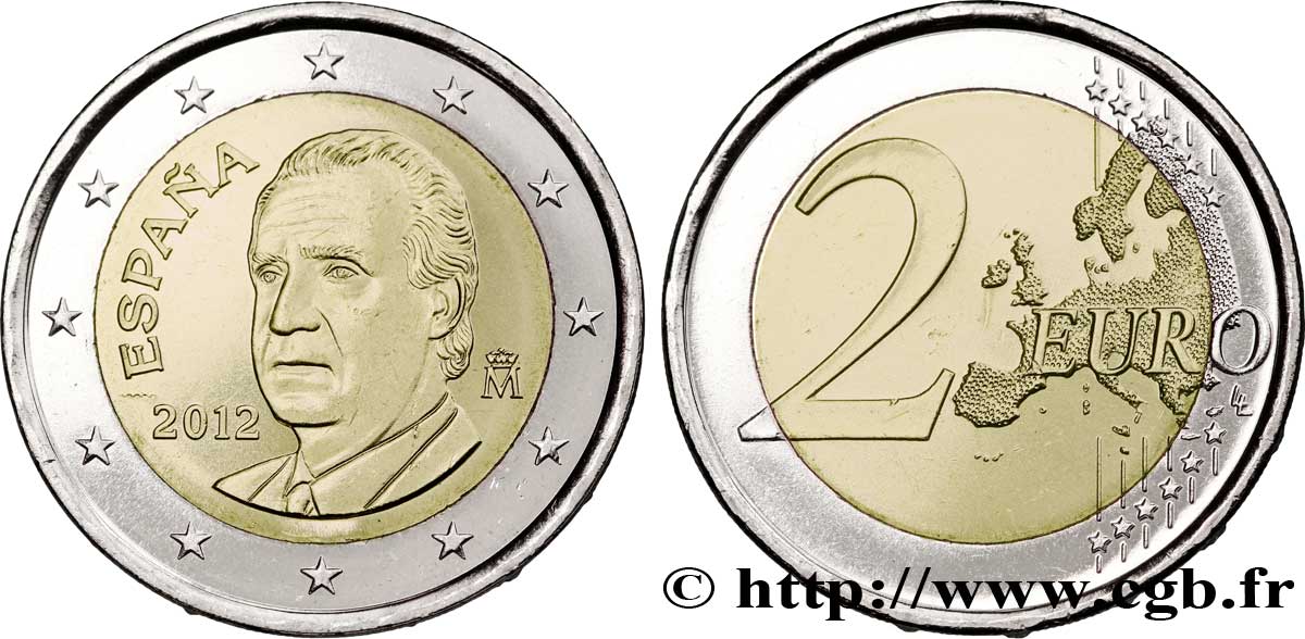 ESPAÑA 2 Euro JUAN-CARLOS I tranche A 2012 SC63