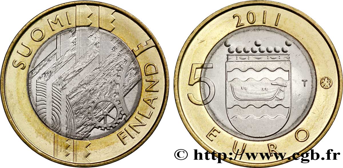 FINLANDIA 5 Euro UUSIMAA 2011 MS