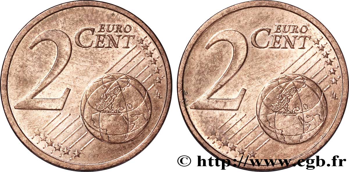 EUROPÄISCHE ZENTRALBANK 2 Cent Euro biface - double face commune n.d.