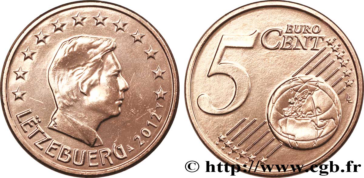 LUSSEMBURGO 5 Cent GRAND DUC HENRI 2012 MS63