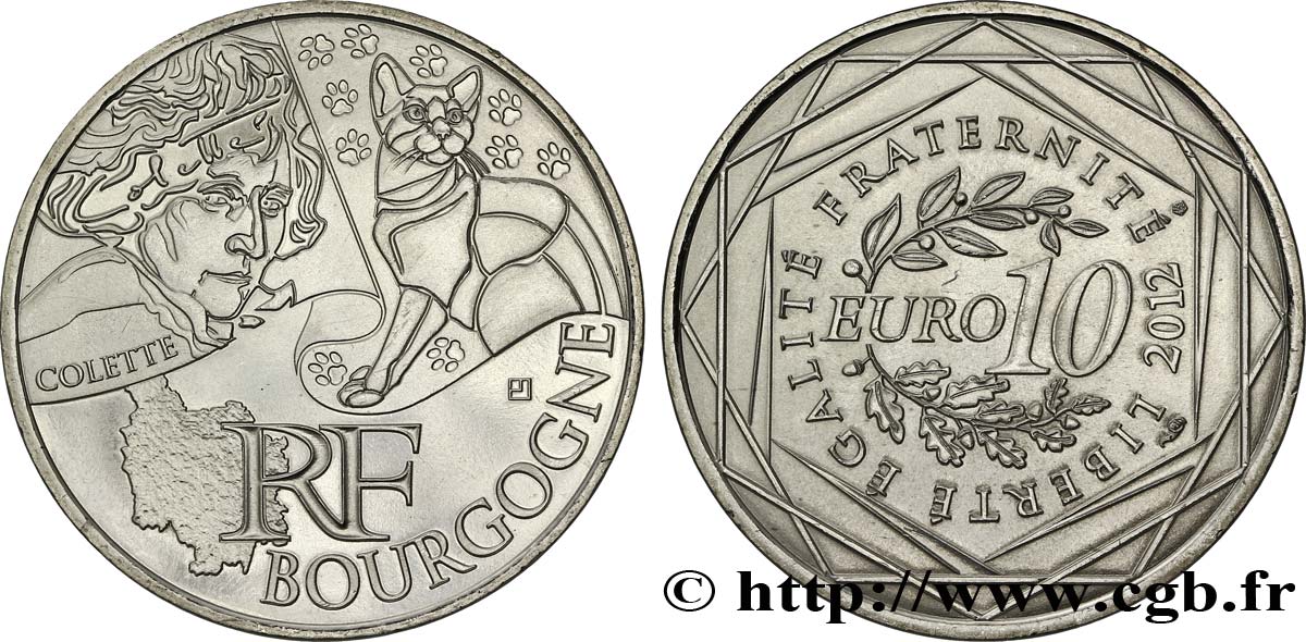 FRANCIA 10 Euro des RÉGIONS - BOURGOGNE (Colette) 2012 SC