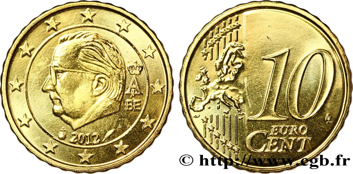 BELGIUM 10 Cent ALBERT II 2012 MS63