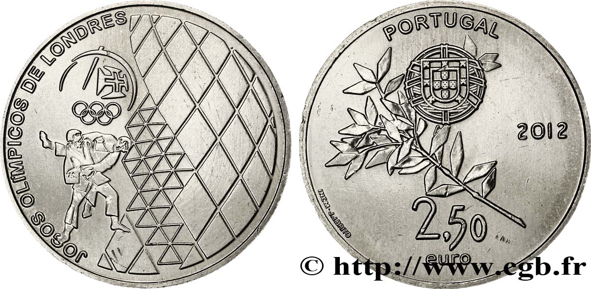 PORTUGAL 2 Euro 1/2 JEUX OLYMPIQUES DE LONDRES 2012 2012 SC63