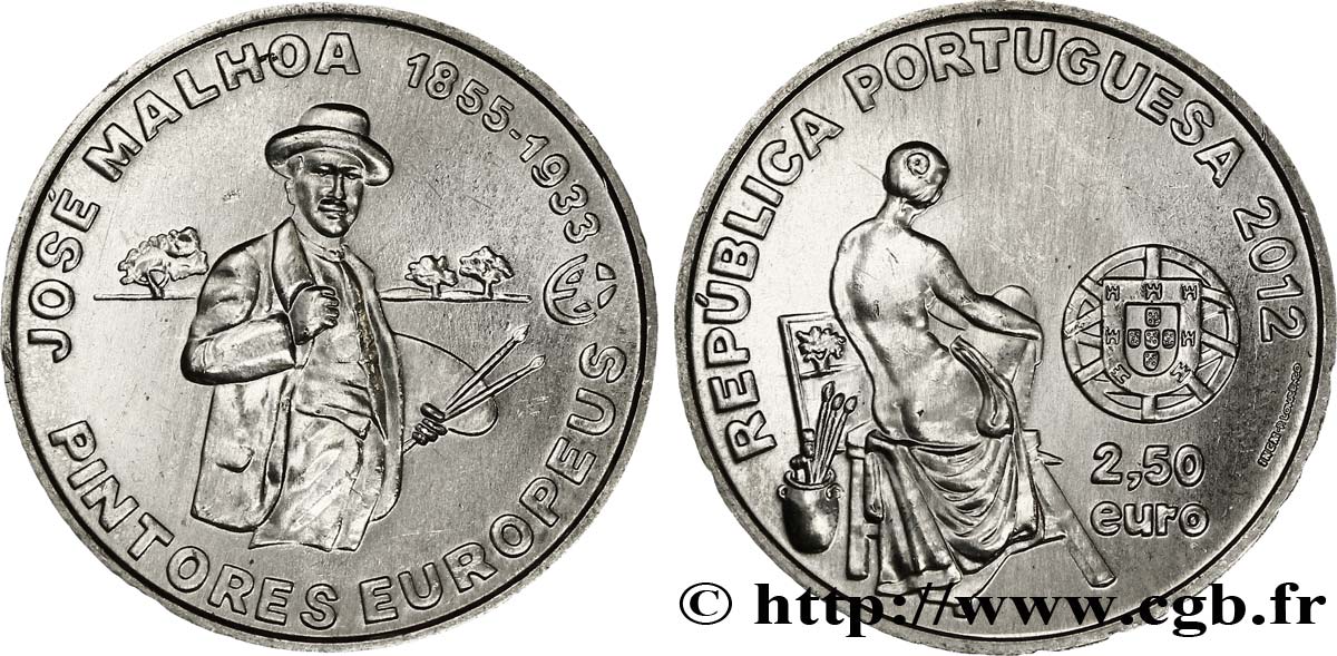 PORTUGAL 2 Euro 1/2 JOSÉ MALHOA 2012 SC63
