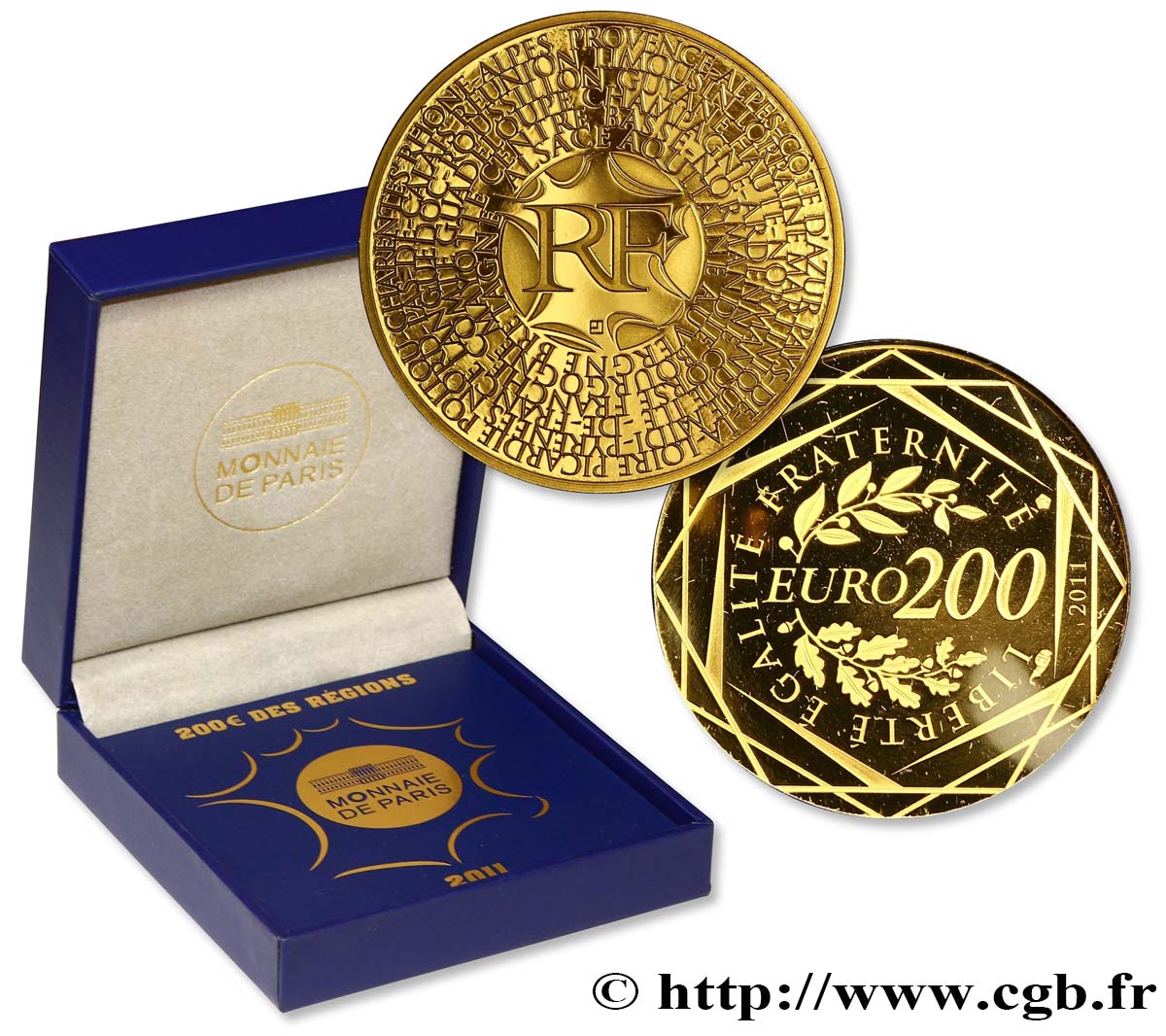 FRANKREICH 200 Euro DES RÉGIONS (or) 2011