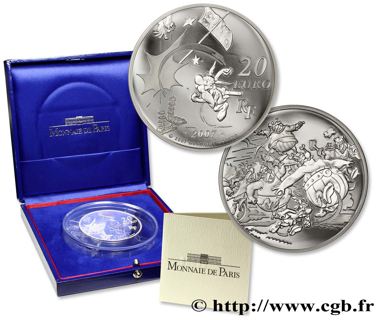 FRANCE Belle Épreuve 20 Euro 250ème ASTERIX - LA CHARGE DU VILLAGE 2007 BE