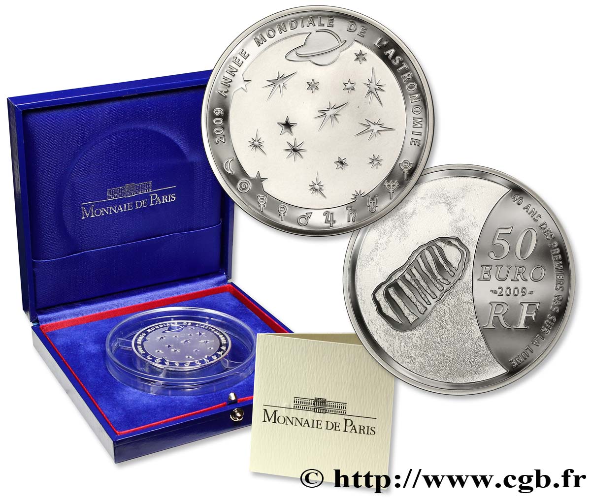 FRANCE Belle Épreuve 50 Euro ANNÉE MONDIALE DE L’ASTRONOMIE 2009 BE