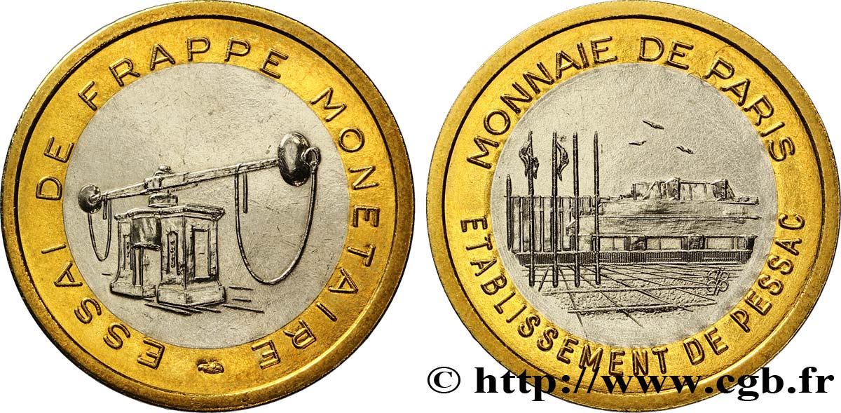 BANQUE CENTRALE EUROPEENNE 5 euro, essai de frappe monétaire dit de “Pessac”, type 0 n.d. SPL