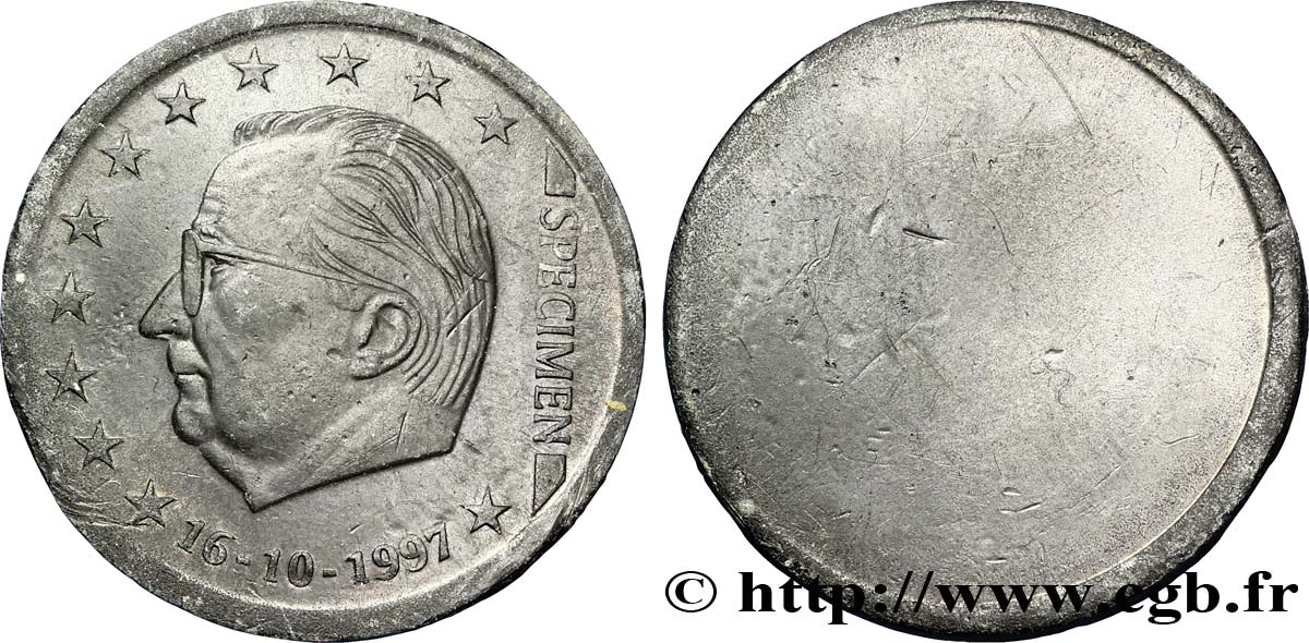 BELGIQUE Spécimen uniface en plomb 1997 SUP58