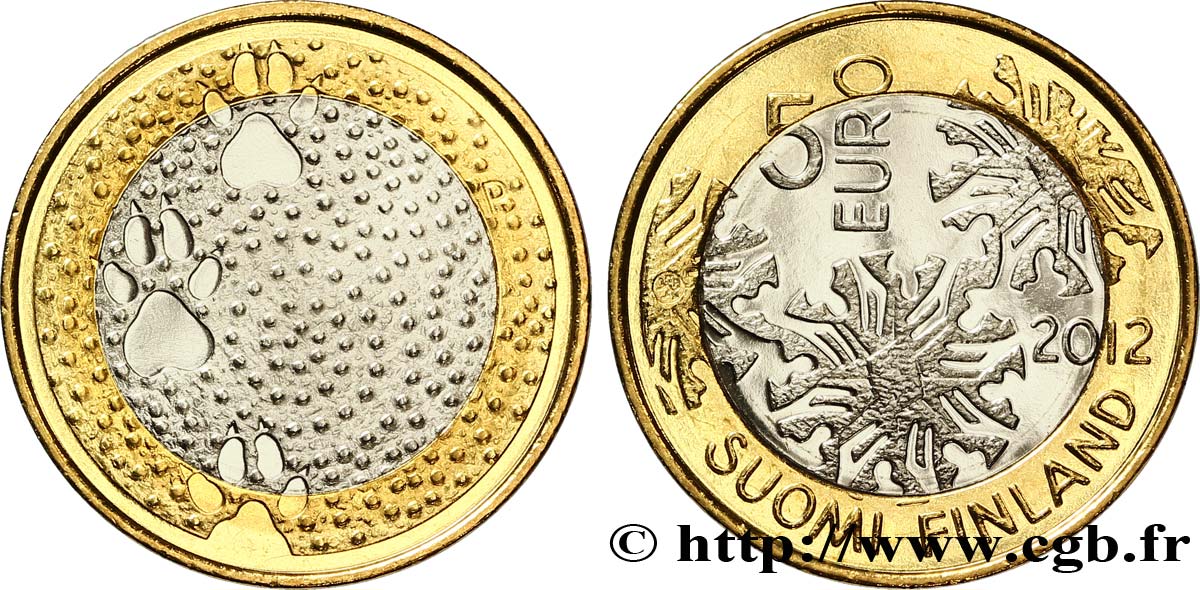 FINLANDE 5 Euro FAUNE 2012 SPL