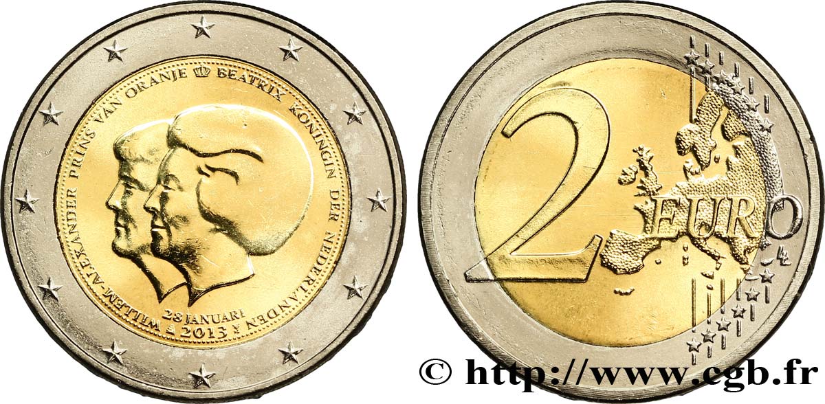 NETHERLANDS 2 Euro DOUBLE PORTRAIT 2013 MS