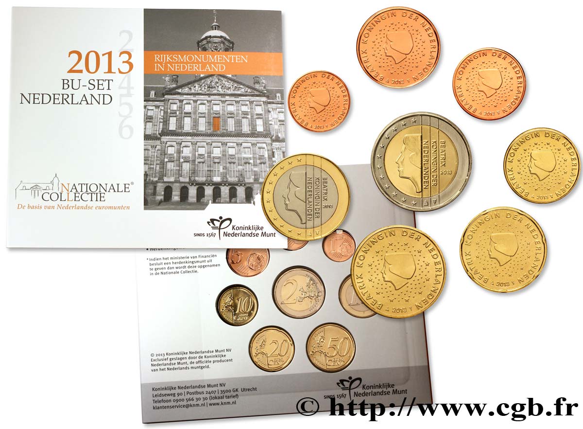 NIEDERLANDE SÉRIE Euro BRILLANT UNIVERSEL  - Rijksmonumenten in Nerderland 2013