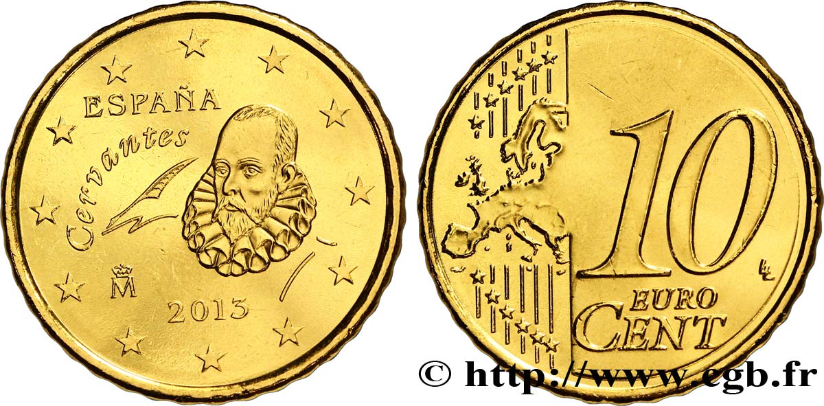 ESPAGNE 10 Cent CERVANTÈS 2013 SPL63