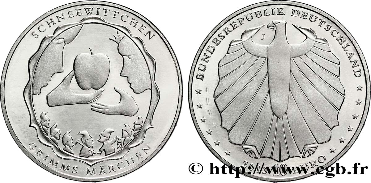GERMANY 10 Euro BLANCHE-NEIGE tranche B 2013 MS64