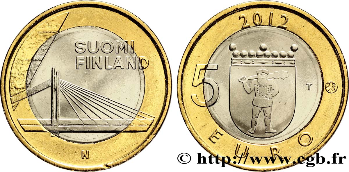 FINLANDIA 5 Euro PONT DU LUMBERJACK’S CANDLE 2012 SC