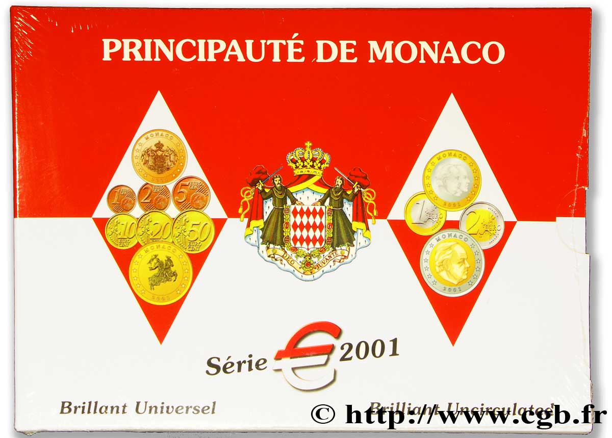 MONACO SÉRIE Euro BRILLANT UNIVERSEL  2001 BU