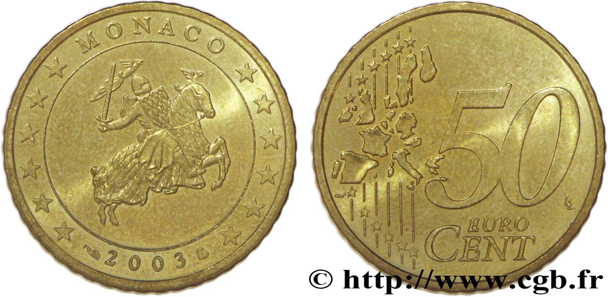 MONACO 50 Cent CHEVALIER GRIMALDI 2003 SPL63