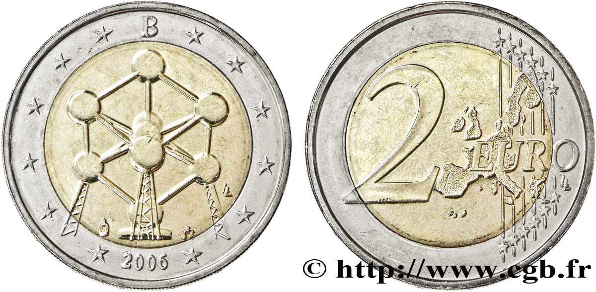BELGIQUE 2 Euro RÉOUVERTURE DE L&nbsp;ATOMIUM tranche A 2006 SPL63