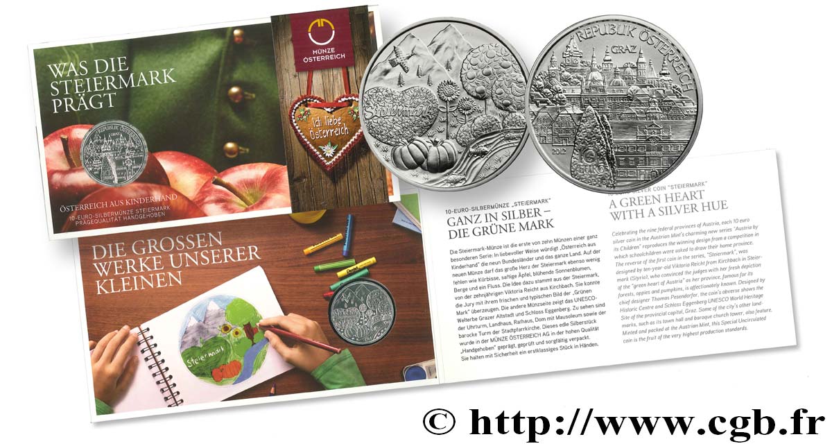 AUTRICHE Blister 10 Euro STYRIE (Steiermark) 2012 BU