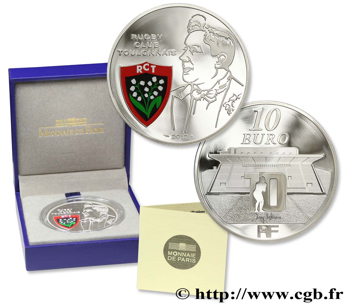 FRANCE Belle Épreuve 10 Euro RUGBY CLUB TOULONNAIS 2012 BE