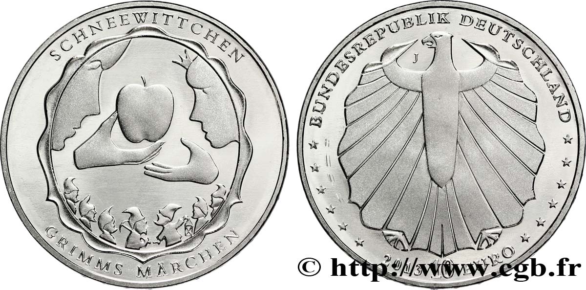 GERMANY 10 Euro BLANCHE-NEIGE tranche B 2013 MS63