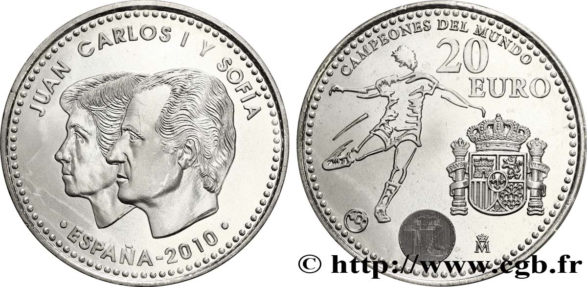 SPAIN 20 Euro CHAMPIONS DU MONDE 2010 2010 MS65