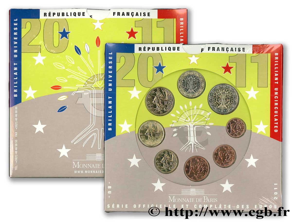 FRANCE SÉRIE Euro BRILLANT UNIVERSEL  2011 BU