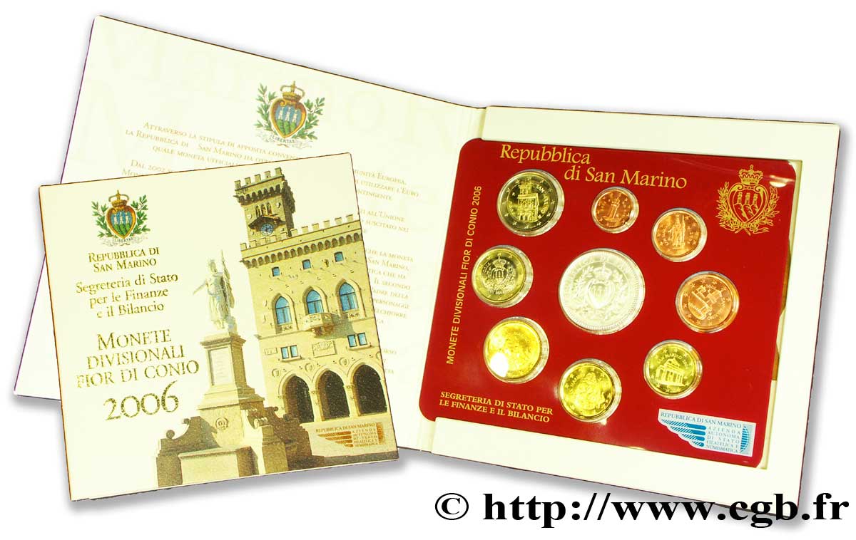 RÉPUBLIQUE DE SAINT- MARIN SÉRIE Euro BRILLANT UNIVERSEL  2006 BU