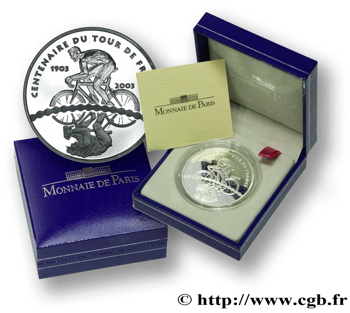 FRANCE Belle Épreuve 1 Euro 1/2 100 ANS DE TOUR 2003 Proof set