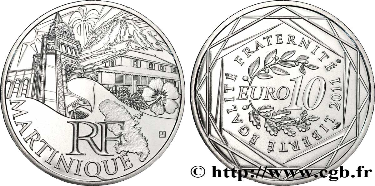 FRANKREICH 10 Euro des RÉGIONS - MARTINIQUE
 2011