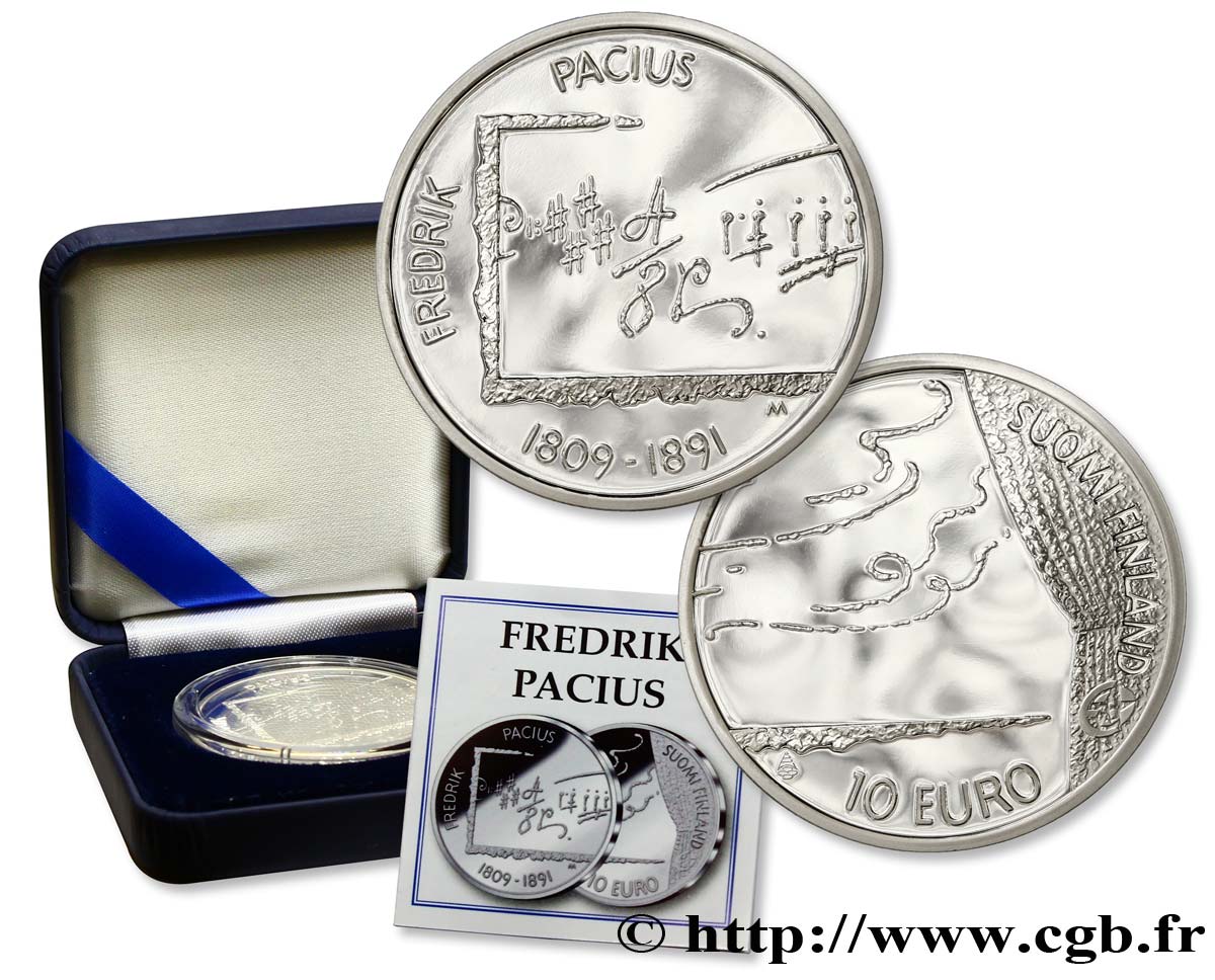 FINLANDIA 10 Euro FREDRIK PACIUS 2009 BE