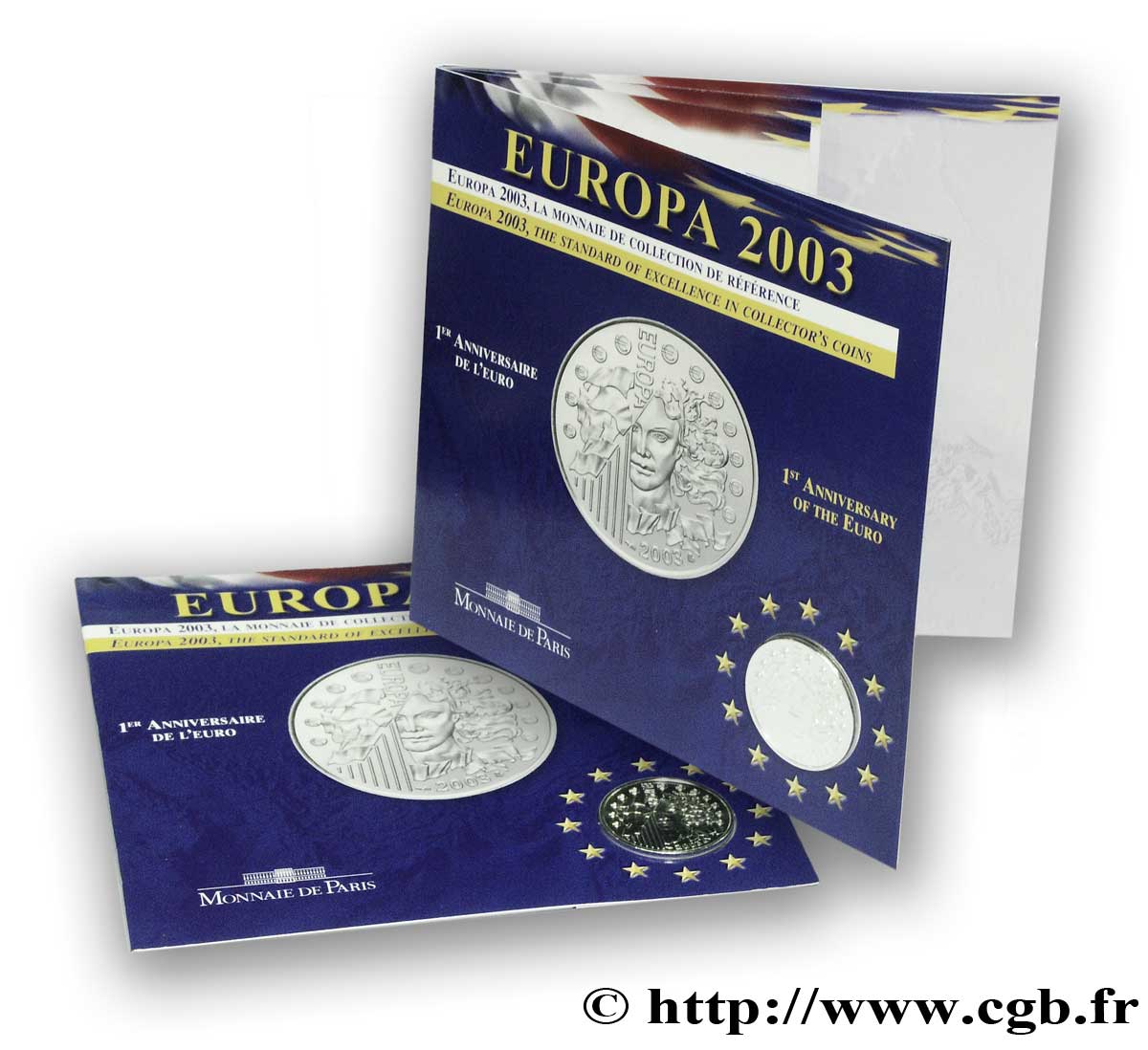 FRANKREICH 1/4 Euro EUROPA - PREMIER ANNIVERSAIRE DE L EURO 2003