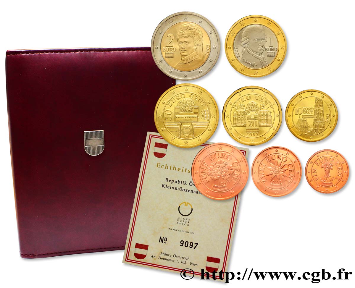 AUSTRIA COFFRET Euro BELLE ÉPREUVE 2002 Proof set