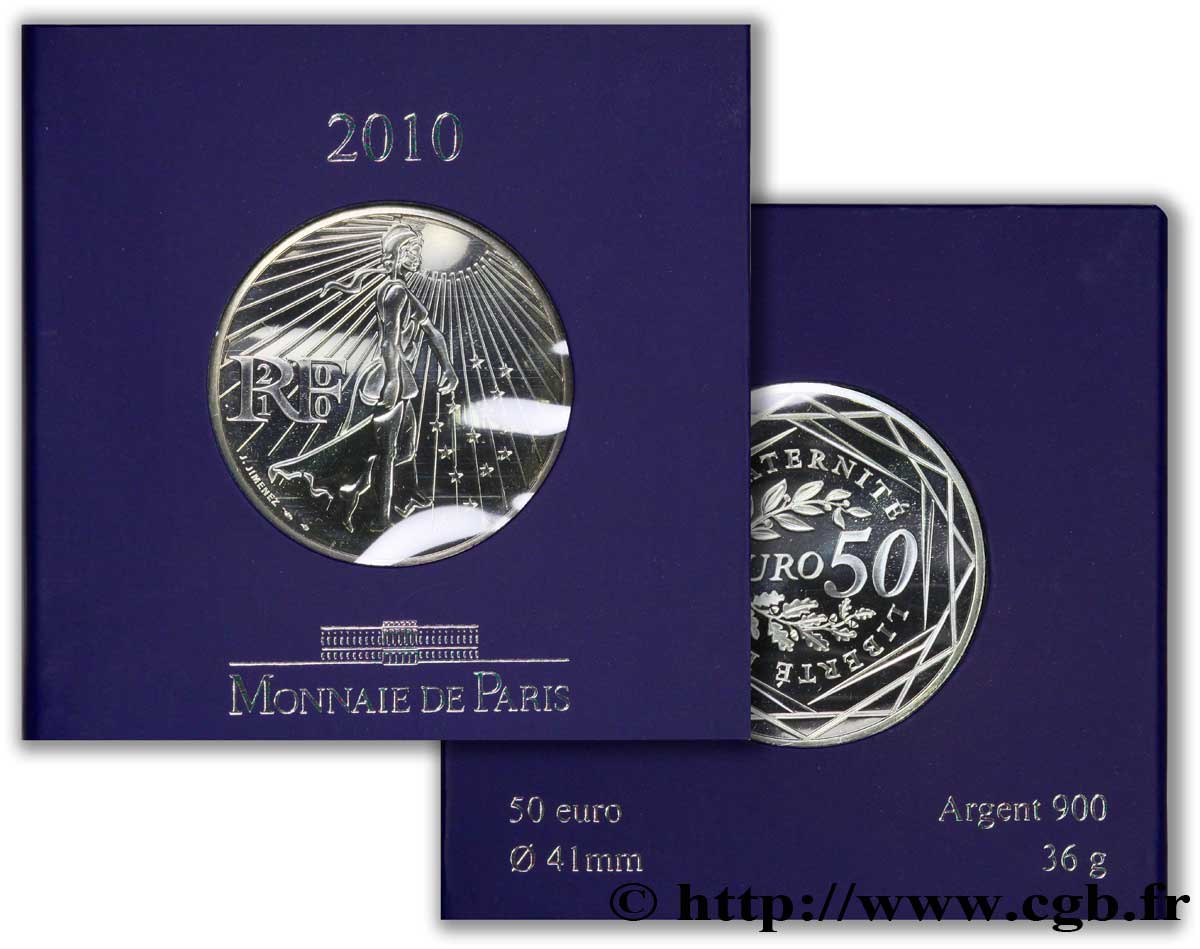 FRANCE 50 Euro LA SEMEUSE 2010 MS70