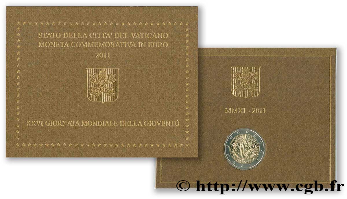 VATICAN 2 Euro XXVIème JOURNÉE MONDIALE DE LA JEUNESSE
 2011 BU