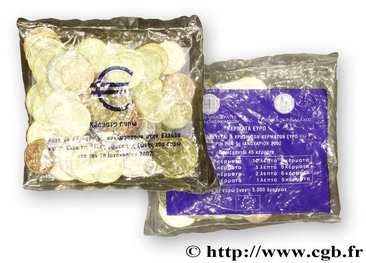 GRÈCE KIT DE PRÉ-ALIMENTATION 45 PIÈCES 2002 SPL63